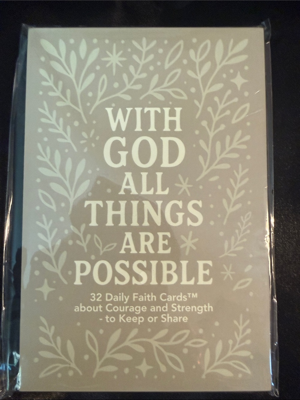 With God All Things Are Possible Daily Faith Cards - Gray